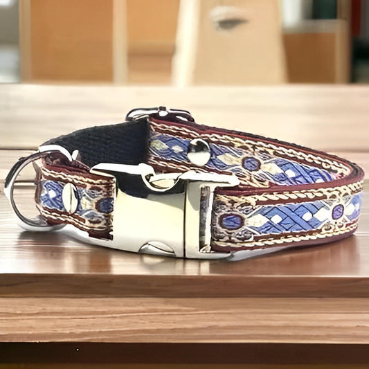 Bespoke Elegance Custom Cotton Pup Collar with Engraved Charm-0